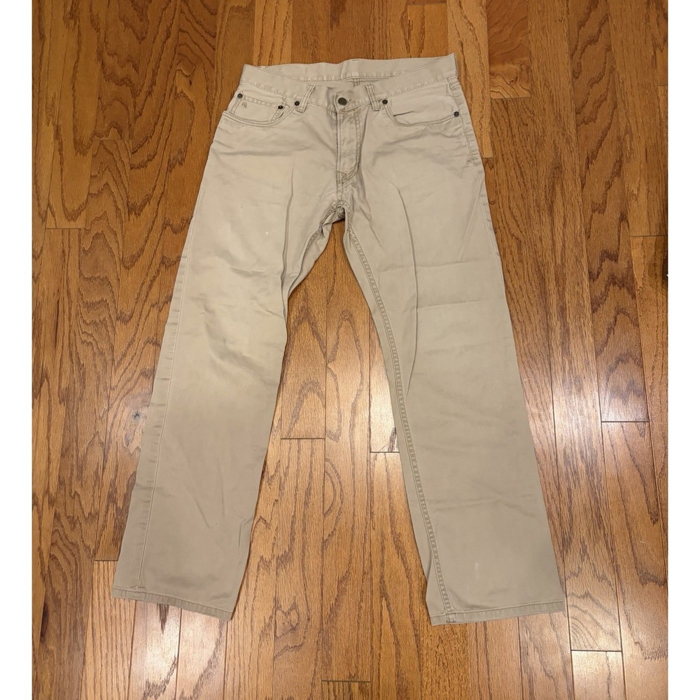 Polo Ralph Lauren Jeans Mens 32x30 Beige Solid Khaki Straight Fit Casual Pony